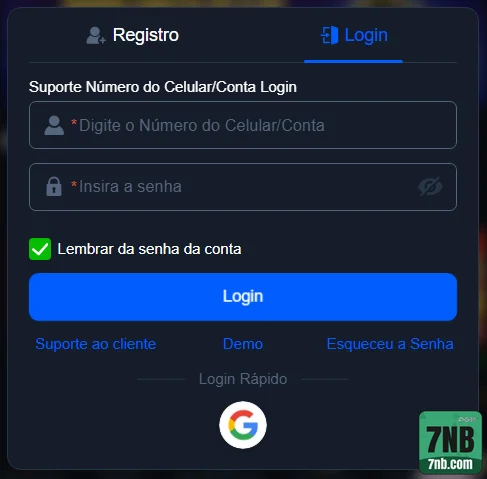 7nb - login premium - Entrar na Conta